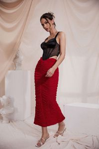 V Shape Hem Mesh Bustier Top sold by Micas