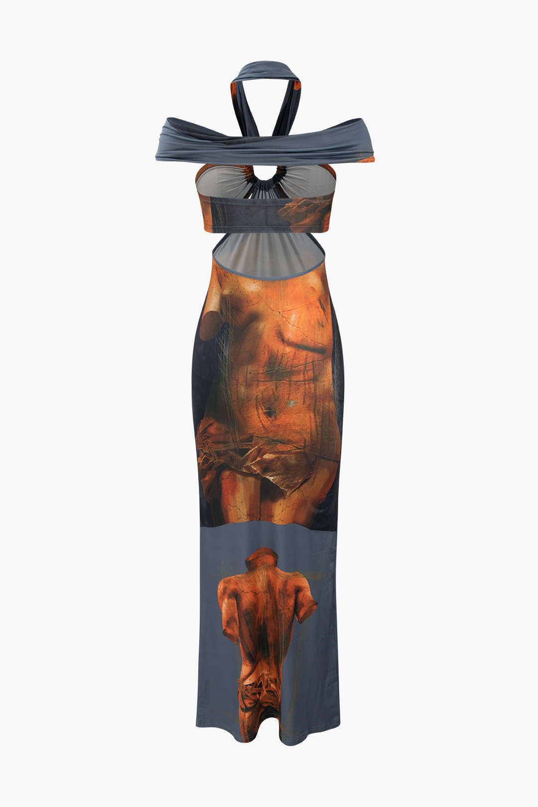 Retro Print Halter Cut Out Maxi Dress sold by Micas product image thumbnail 2