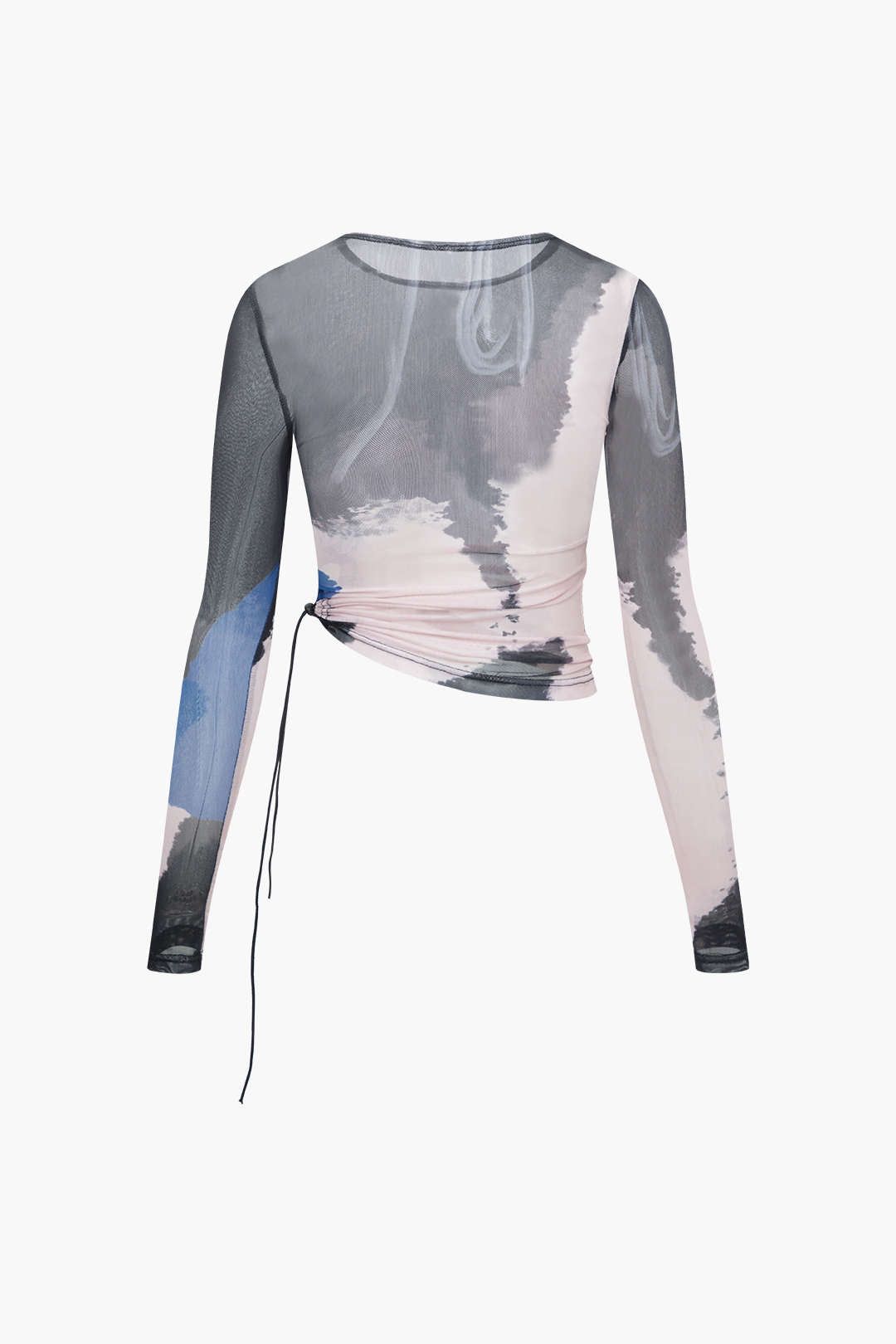Tie Dye Drawstring Mesh Long Sleeve Top sold by Micas product image thumbnail 2