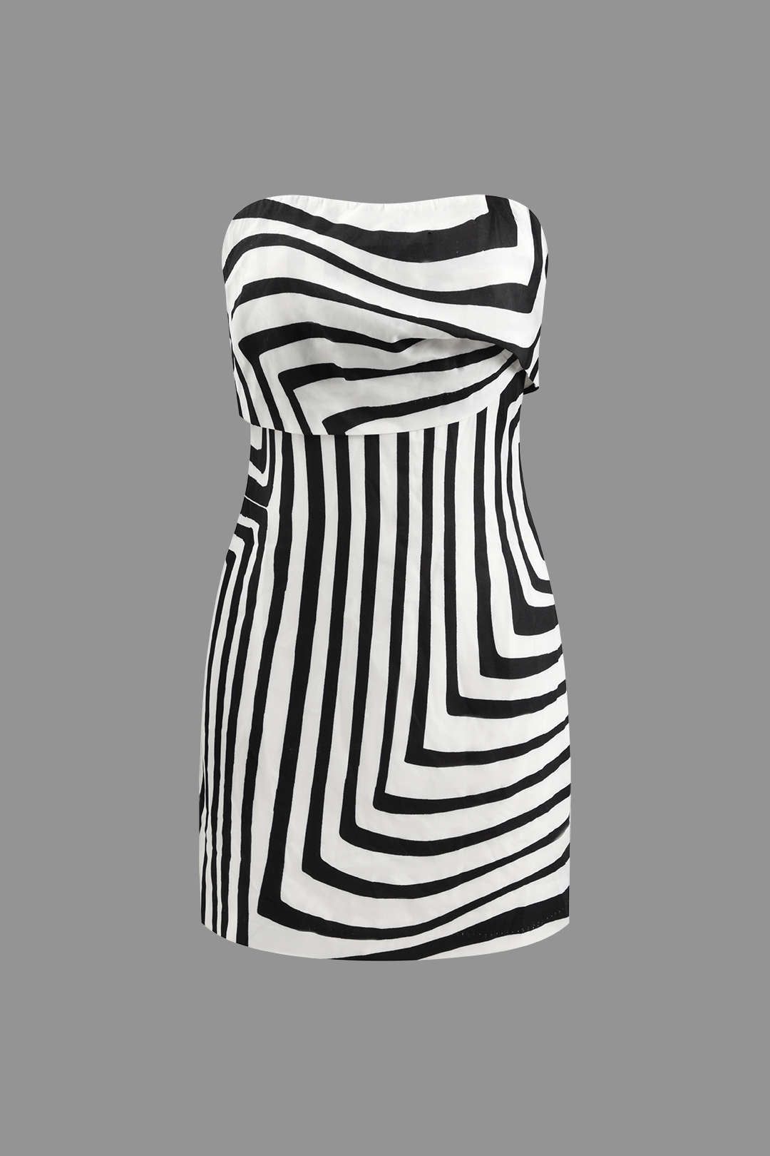 Stripe Folded Strapless Mini Dress sold by Micas