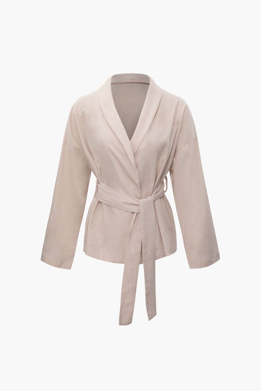 Solid Wrap Long Sleeve Shirt And Shorts Set sold by Micas product image thumbnail 3