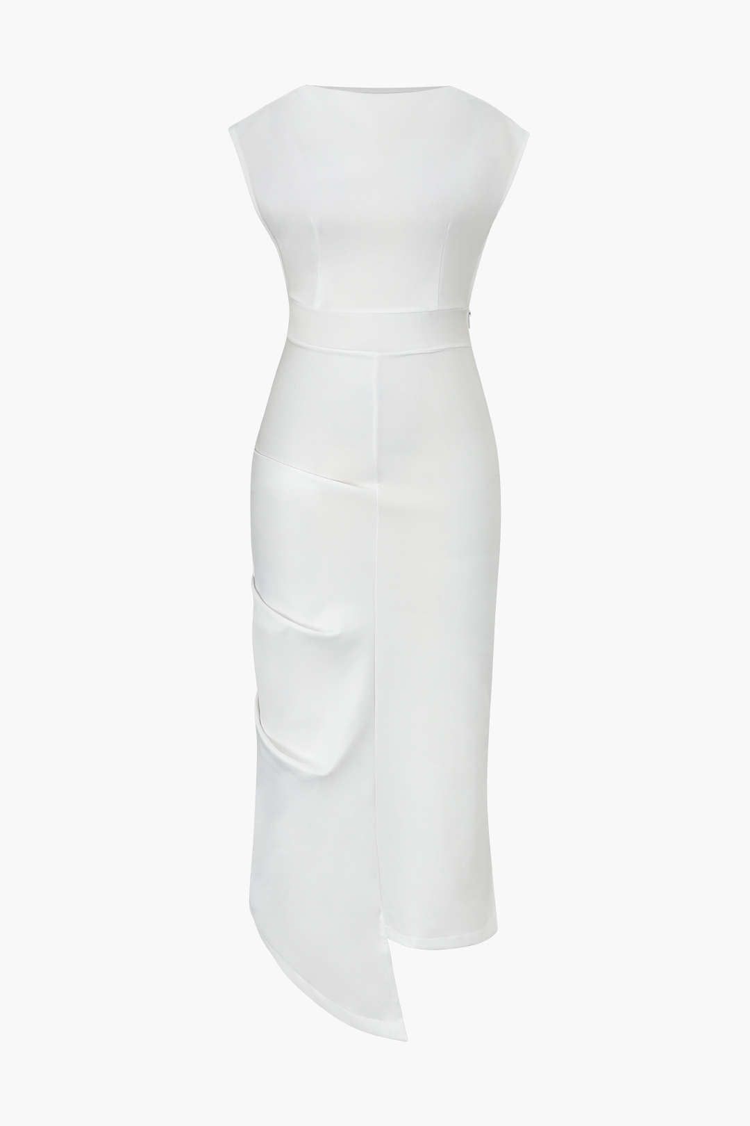 Asymmetrical Pleated Sleeveless Midi Dress sold by Micas