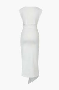 Asymmetrical Pleated Sleeveless Midi Dress sold by Micas