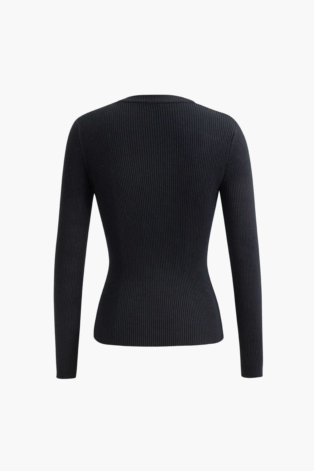 Cut Out Rib Knit Long Sleeve Top sold by Micas product image thumbnail 2