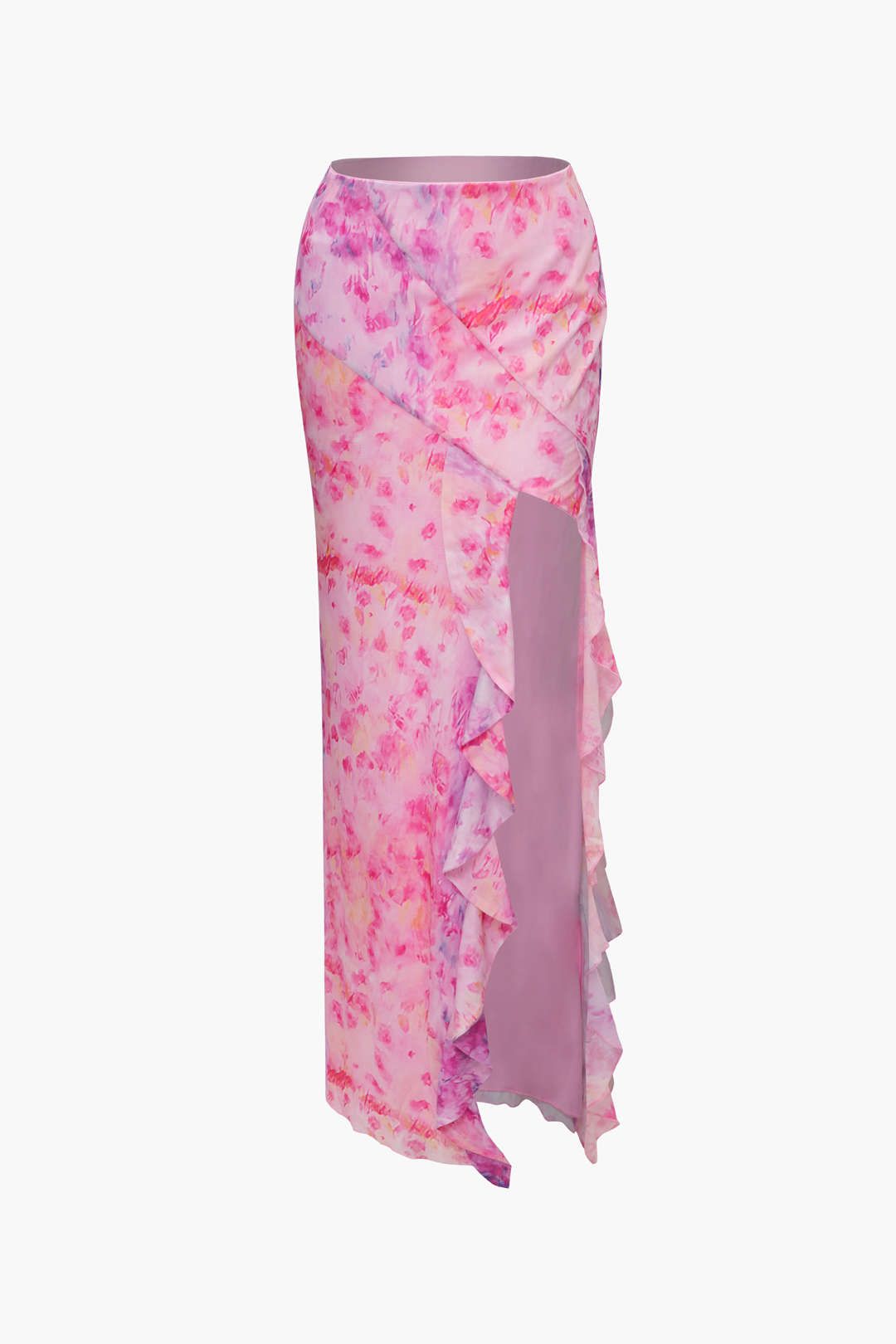 Printed Mesh Ruffle Skirt sold by Micas