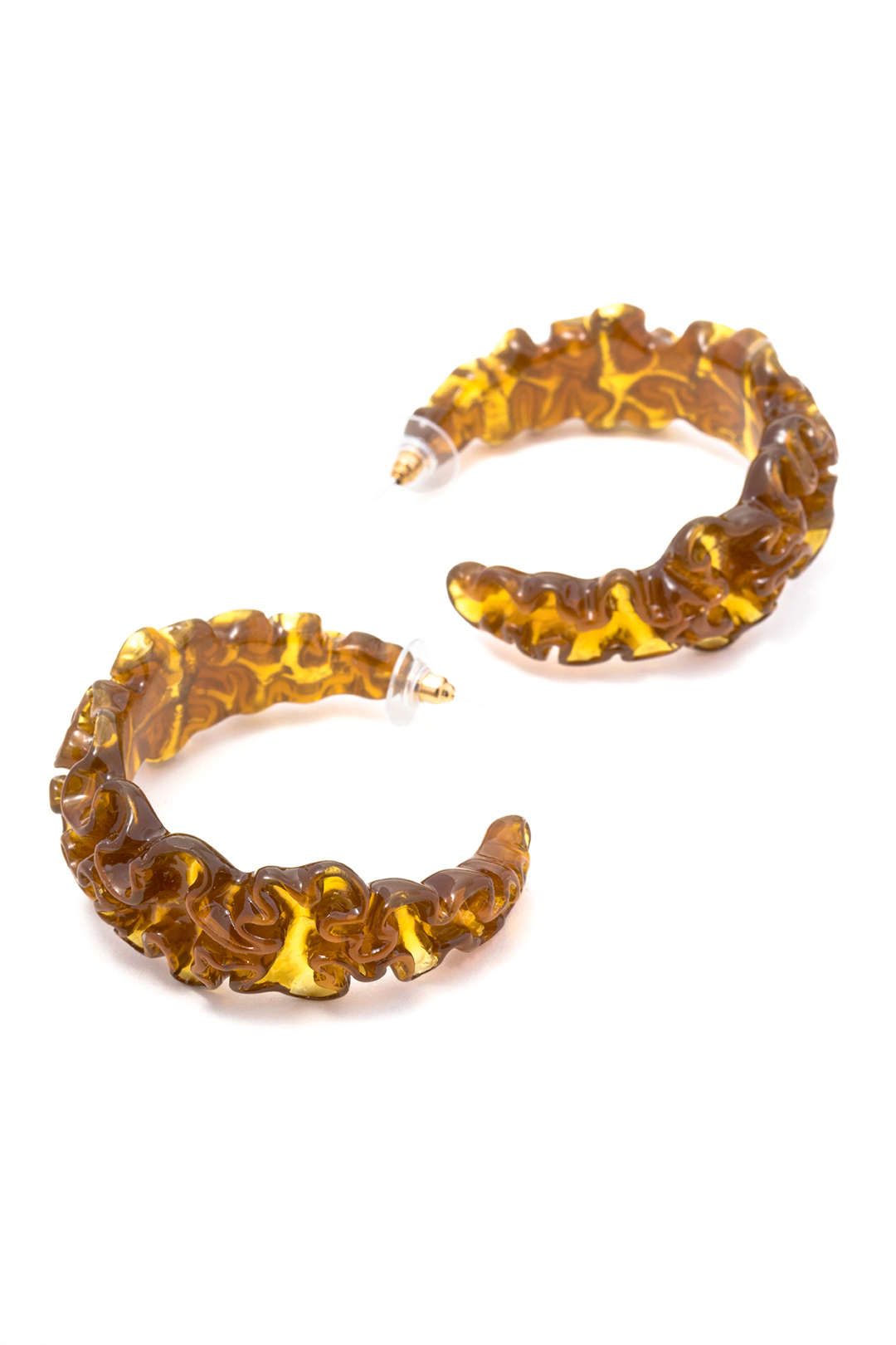 Carved Resin Hoop Earrings sold by Micas product image thumbnail 4