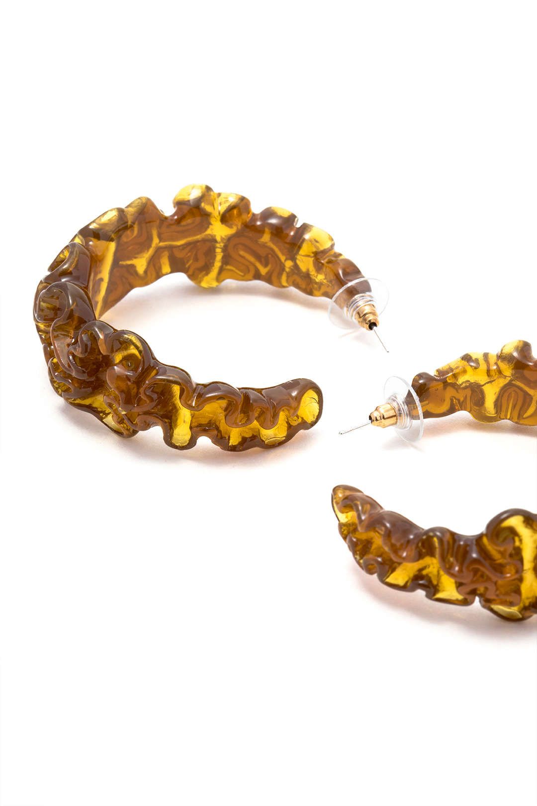 Carved Resin Hoop Earrings sold by Micas product image thumbnail 2