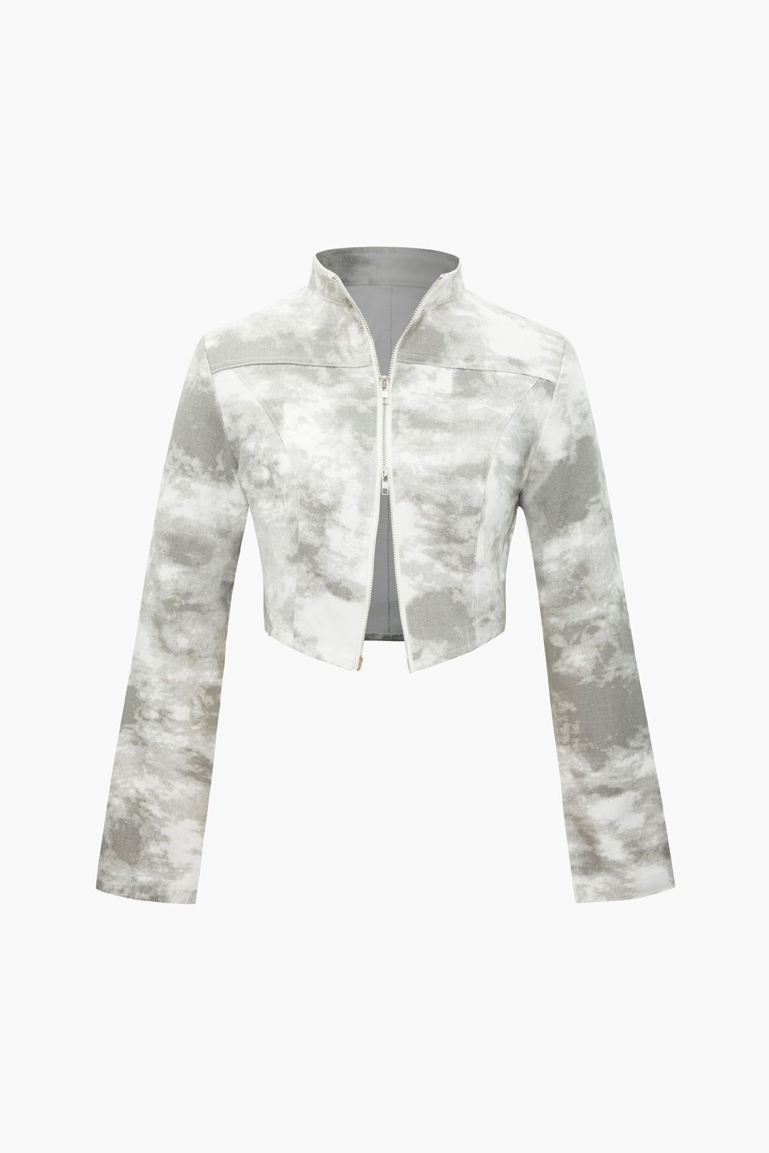 Tie Dye Denim Zipper Crop Top And Mini Skirt Set sold by Micas product image thumbnail 2