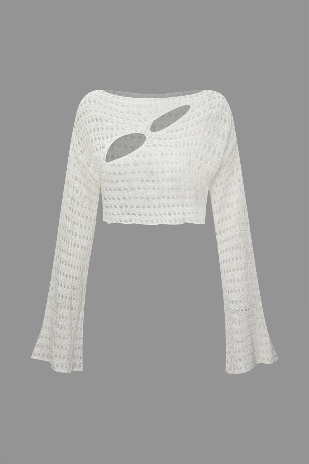 Cut Out Open Knit Crop Cover Up Top sold by Micas