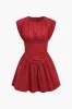Solid Ruched Mini Dress sold by Micas