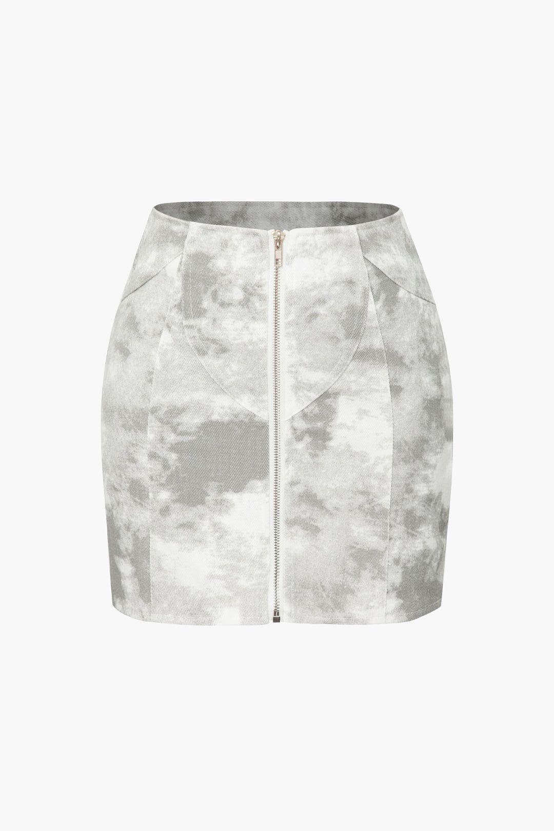 Tie Dye Denim Zipper Crop Top And Mini Skirt Set sold by Micas product image thumbnail 3