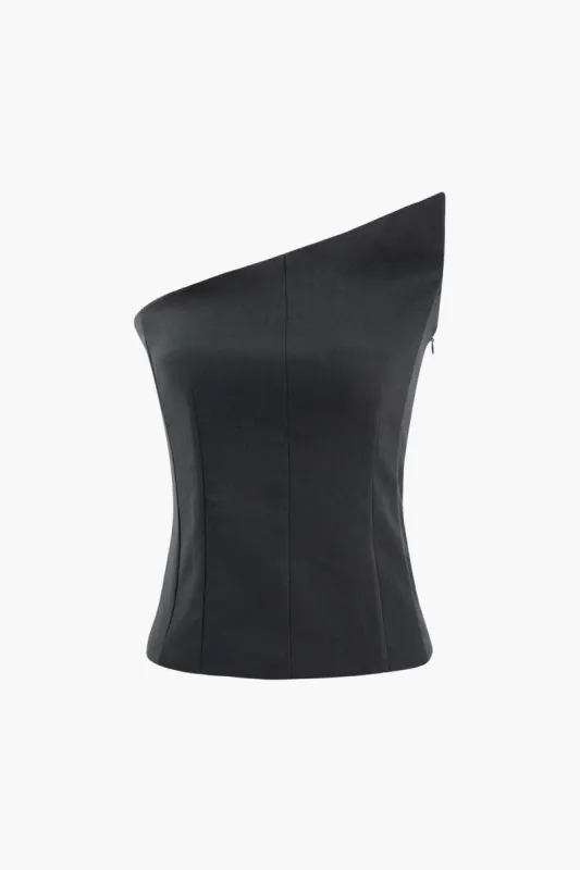 Asymmetric Strapless Top sold by Micas