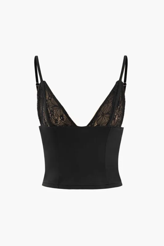 V-neck Lace Detail Cami Top sold by Micas