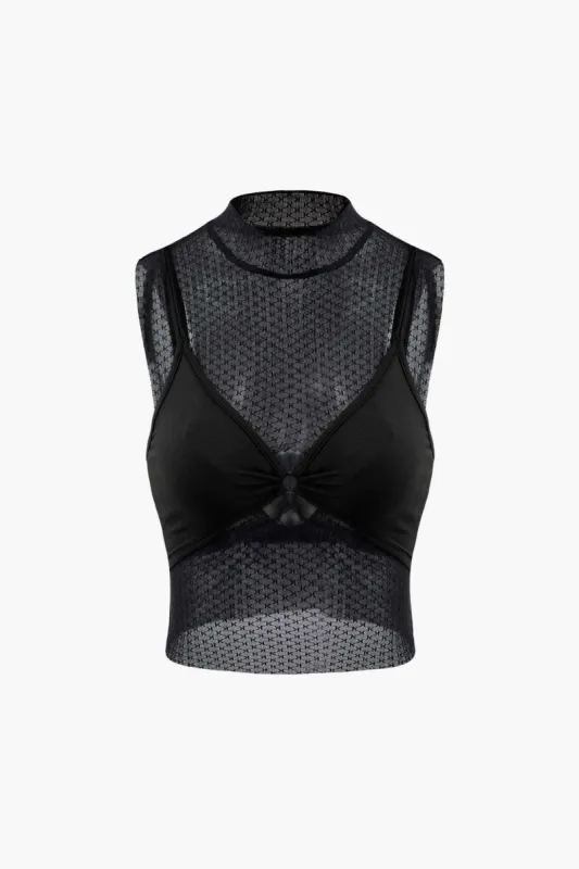 Layered Ring Front Cut Out Bra Top sold by Micas