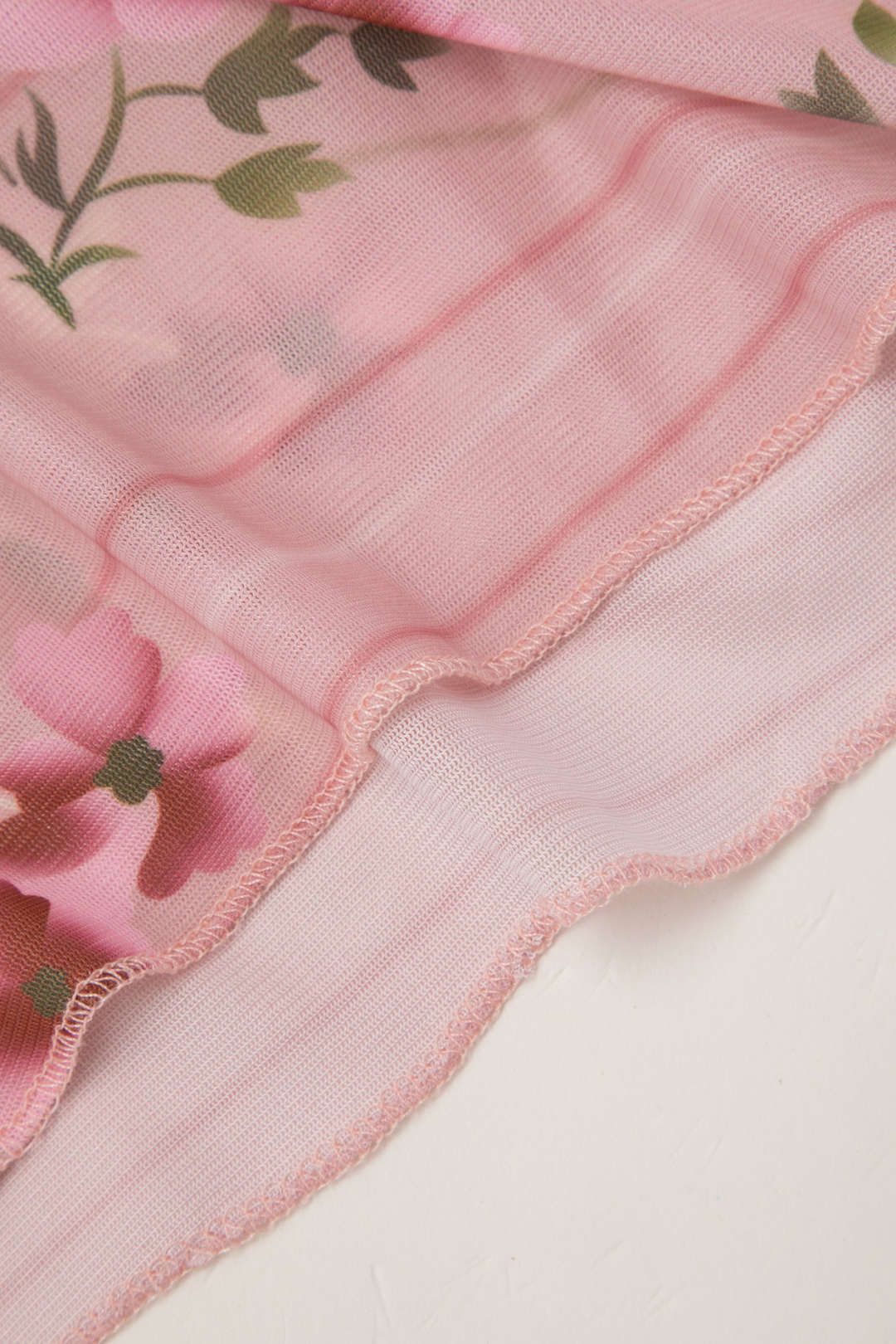 Floral Print Ruched Front Mesh Tube Top sold by Micas product image thumbnail 5