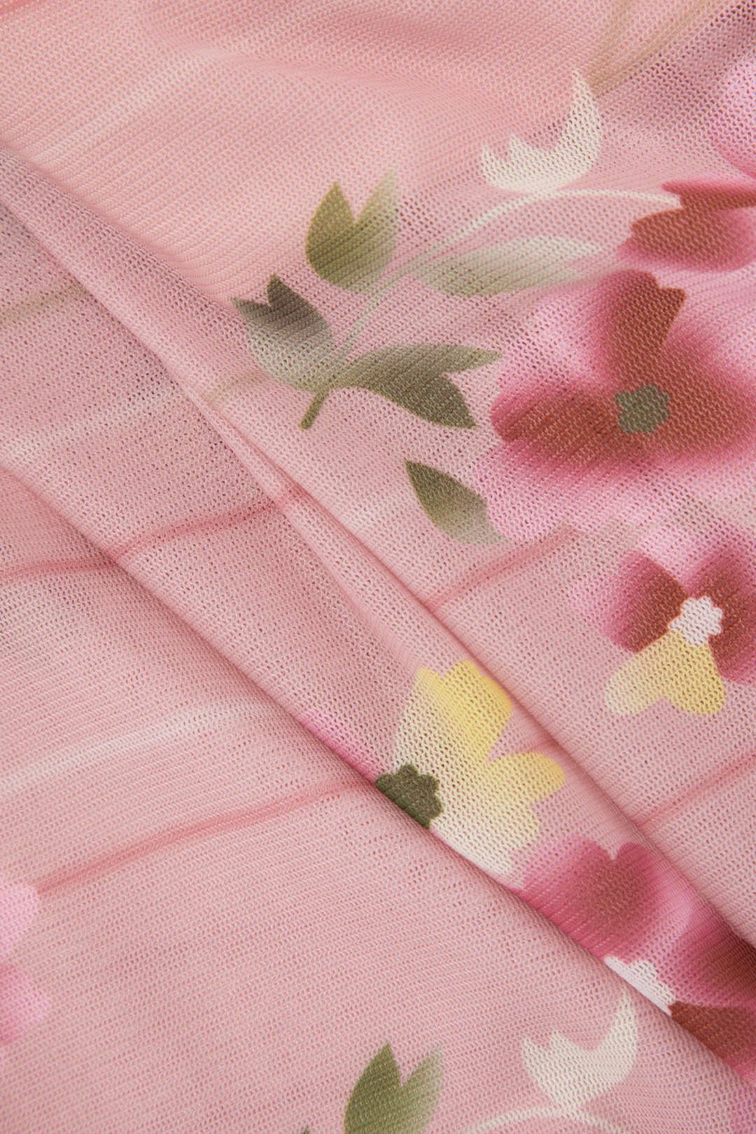 Floral Print Ruched Front Mesh Tube Top sold by Micas product image thumbnail 4