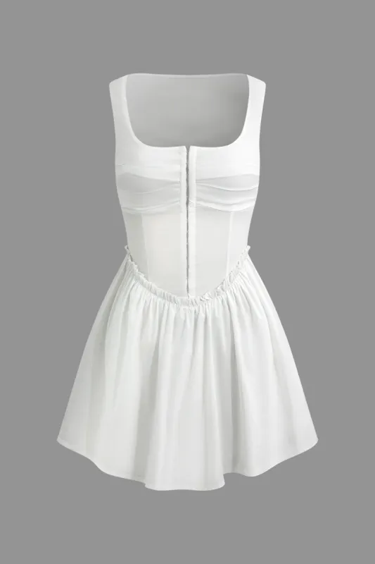 Solid Ruched Hook And Eye Mini Dress sold by Micas