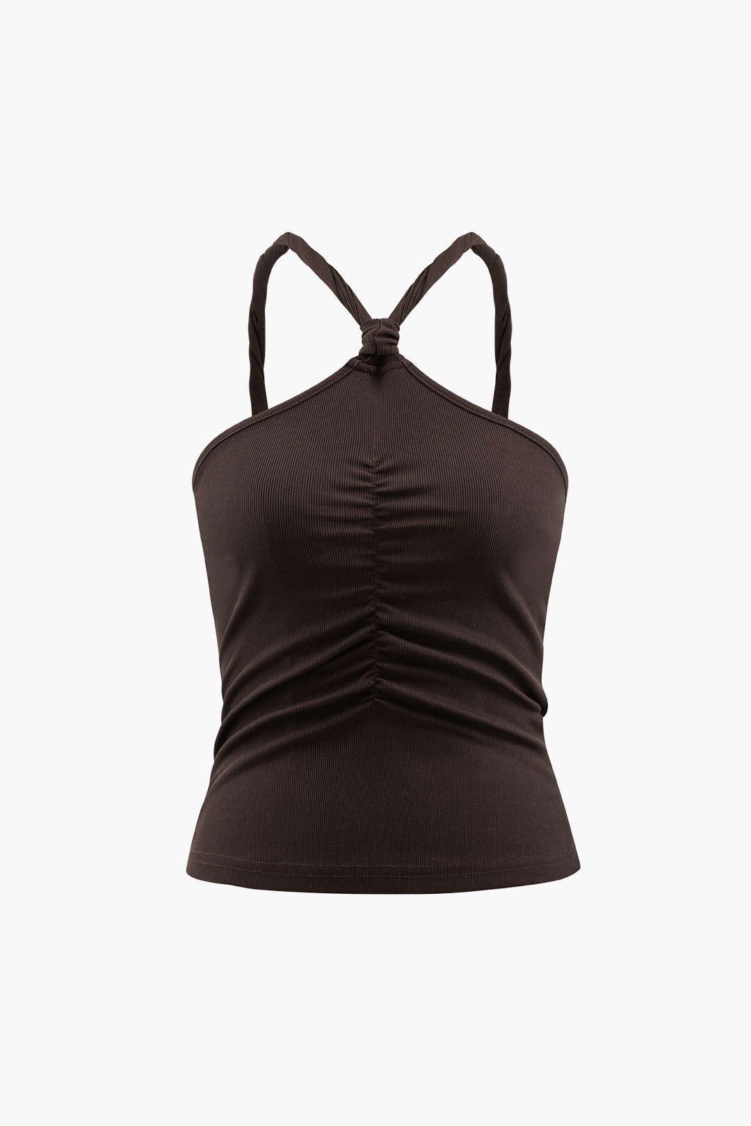 Halter Neck Plain Ruched Cami Top sold by Micas