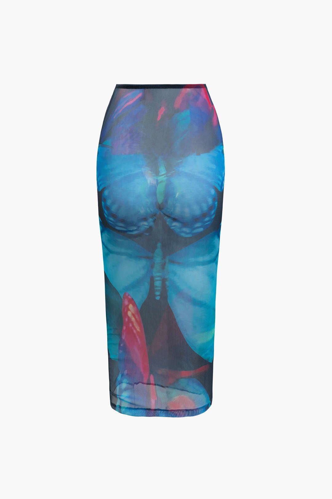 Butterfly Print Strapless Corset Top And Mesh Midi Skirt Set sold by Micas product image thumbnail 5