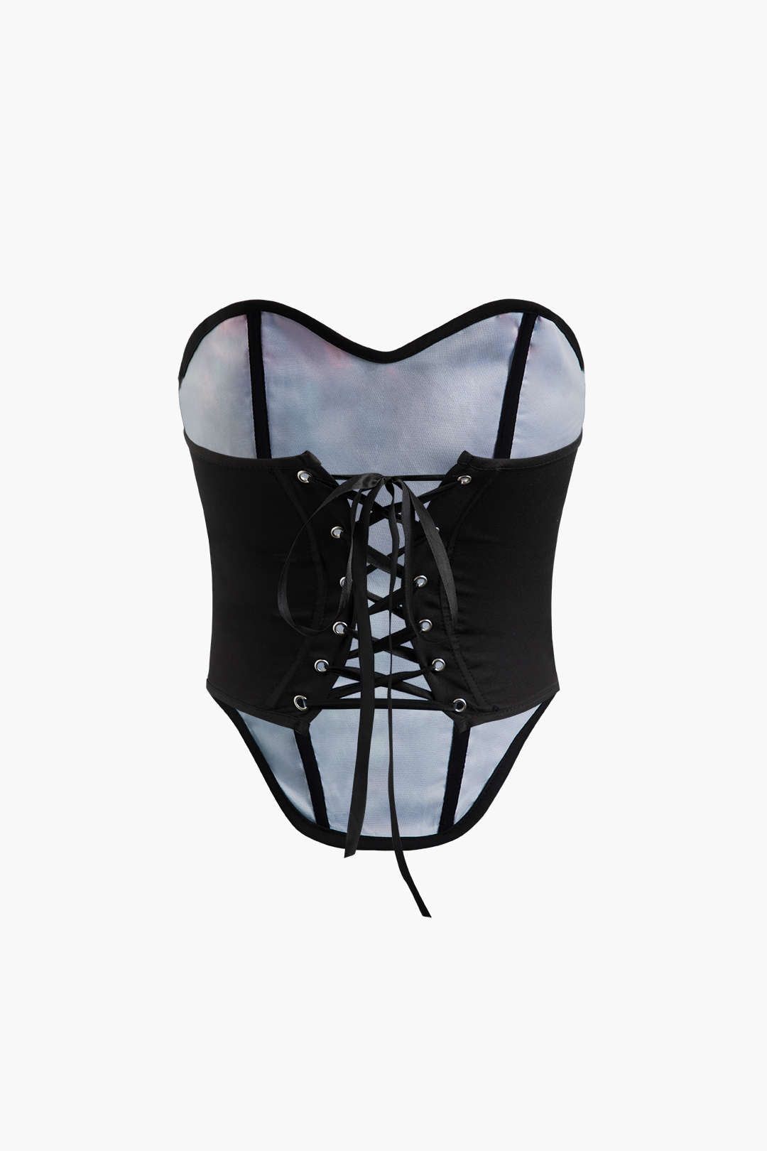 Butterfly Print Strapless Corset Top And Mesh Midi Skirt Set sold by Micas product image thumbnail 4