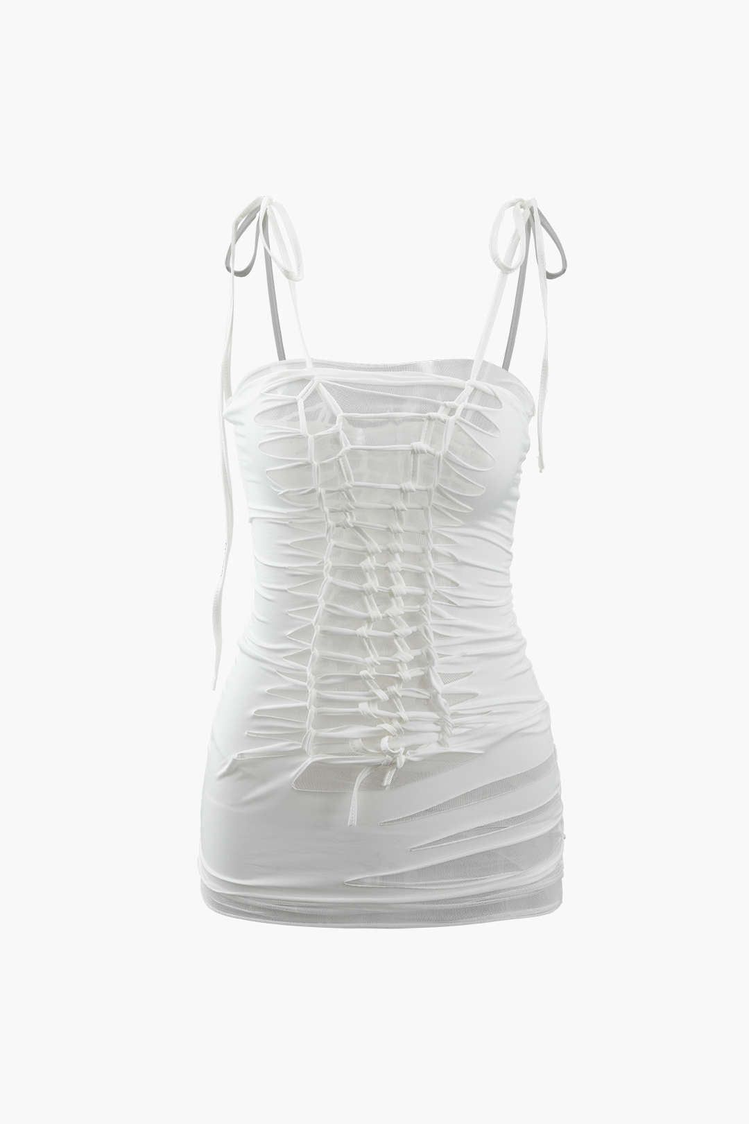 Braided Cut Out Tie Strap Mini Dress sold by Micas