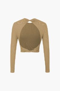 Backless Long Sleeve Top sold by Micas