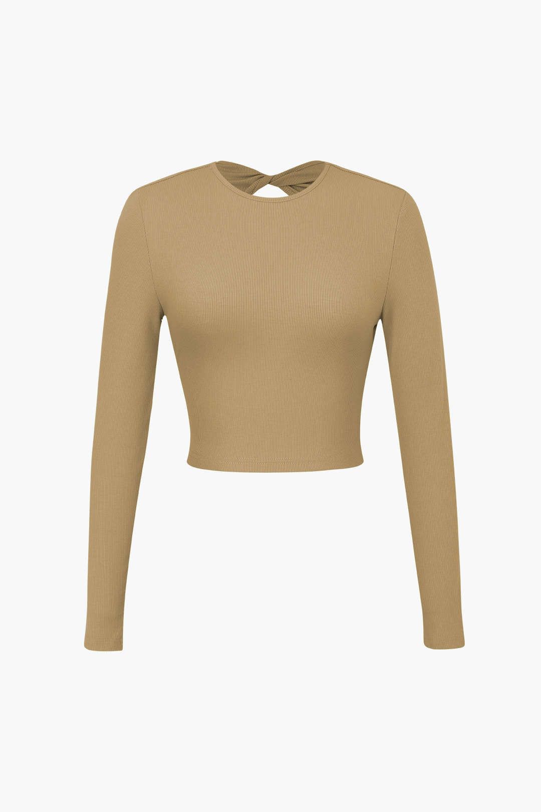 Backless Long Sleeve Top sold by Micas