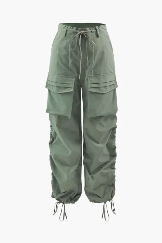 Drawstring Flap Pocket Cargo Pants sold by Micas
