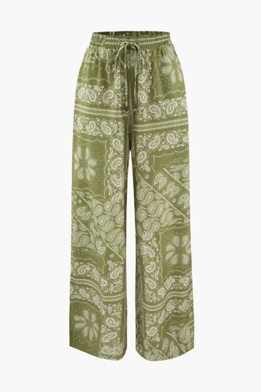 Paisley Print Drawstring Pants sold by Micas