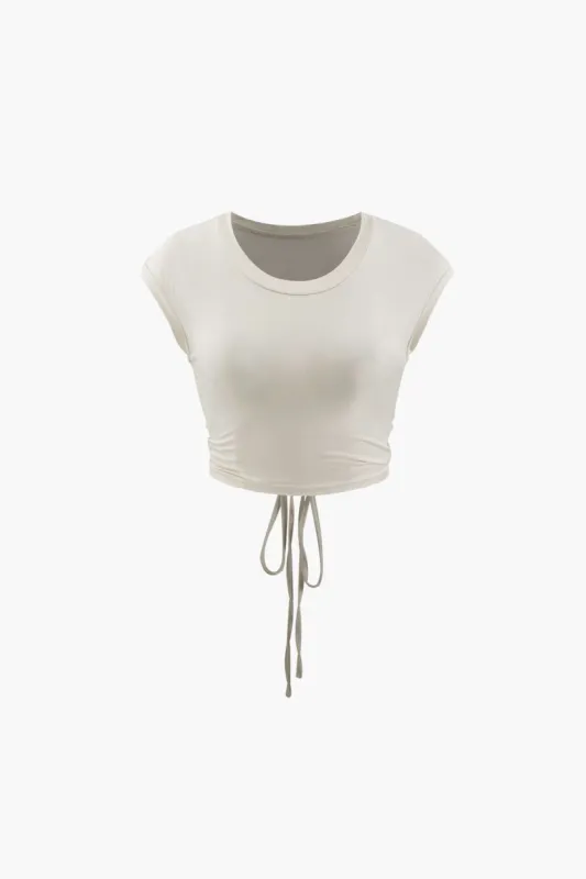 Tie Backless Crop T-Shirt sold by Micas