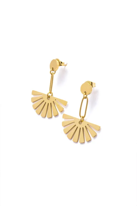 Fan Design Drop Earrings sold by Micas
