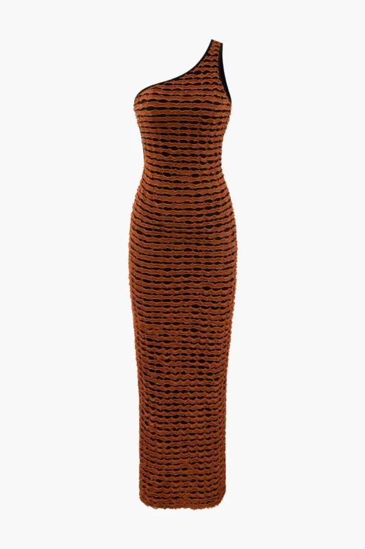 One Shoulder Frill Detail Midi Dress sold by Micas