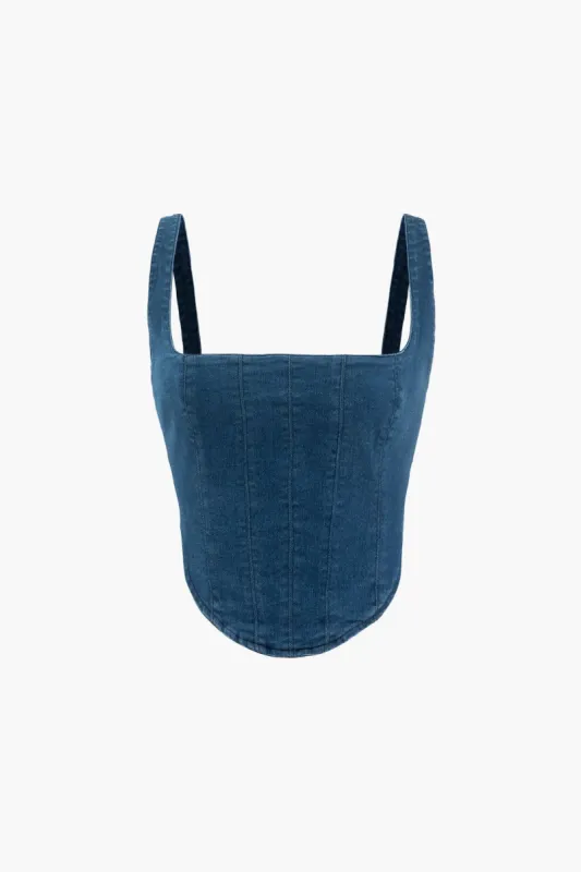 Square Neck Denim Cami Top sold by Micas