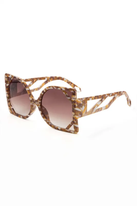 Tortoiseshell Square Bevel Sunglasses sold by Micas