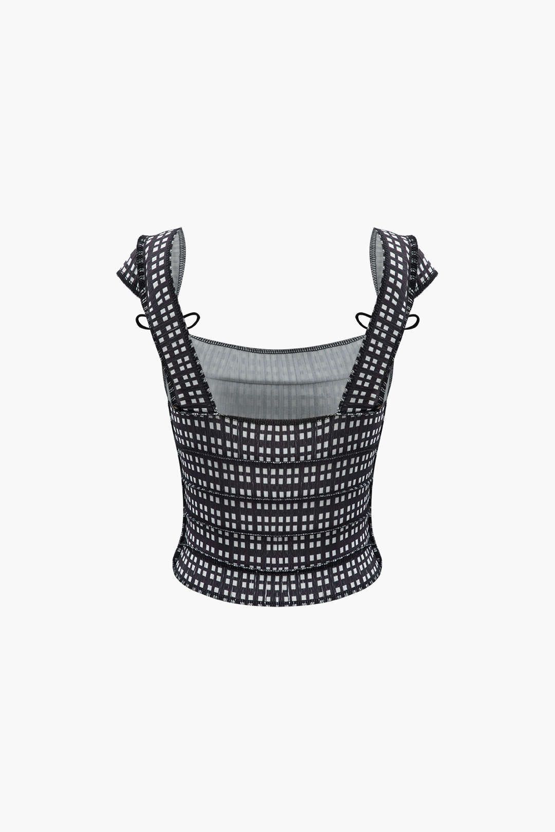 Plaid Square Neck Seam Detail Cami Top sold by Micas product image thumbnail 2