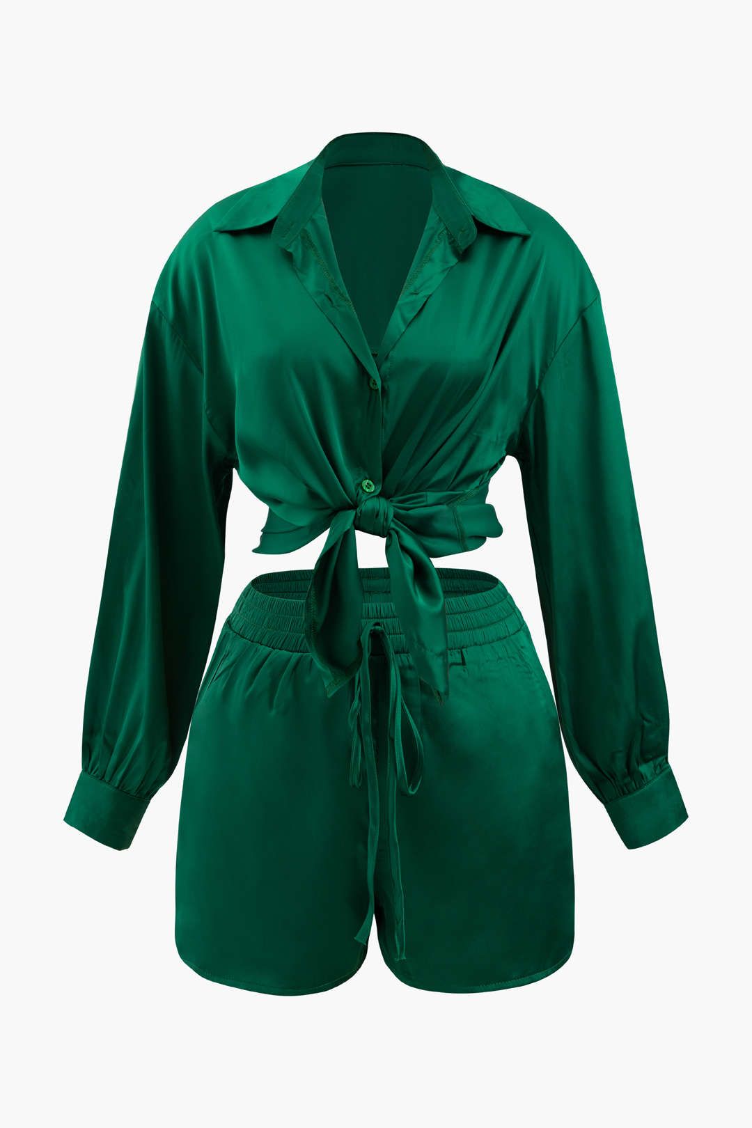 Long Sleeve Shirt And Elastic Waist Shorts Set sold by Micas