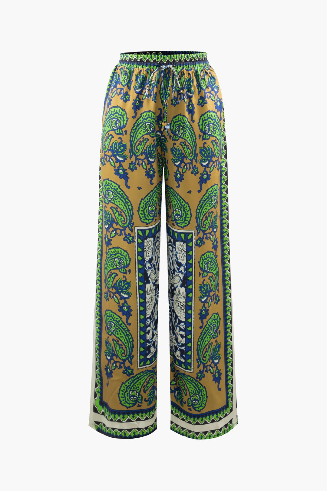 Paisley Print Drawstring Waist Pants sold by Micas