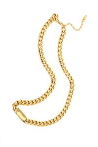 Gold Bar Link Chain Necklace sold by Micas