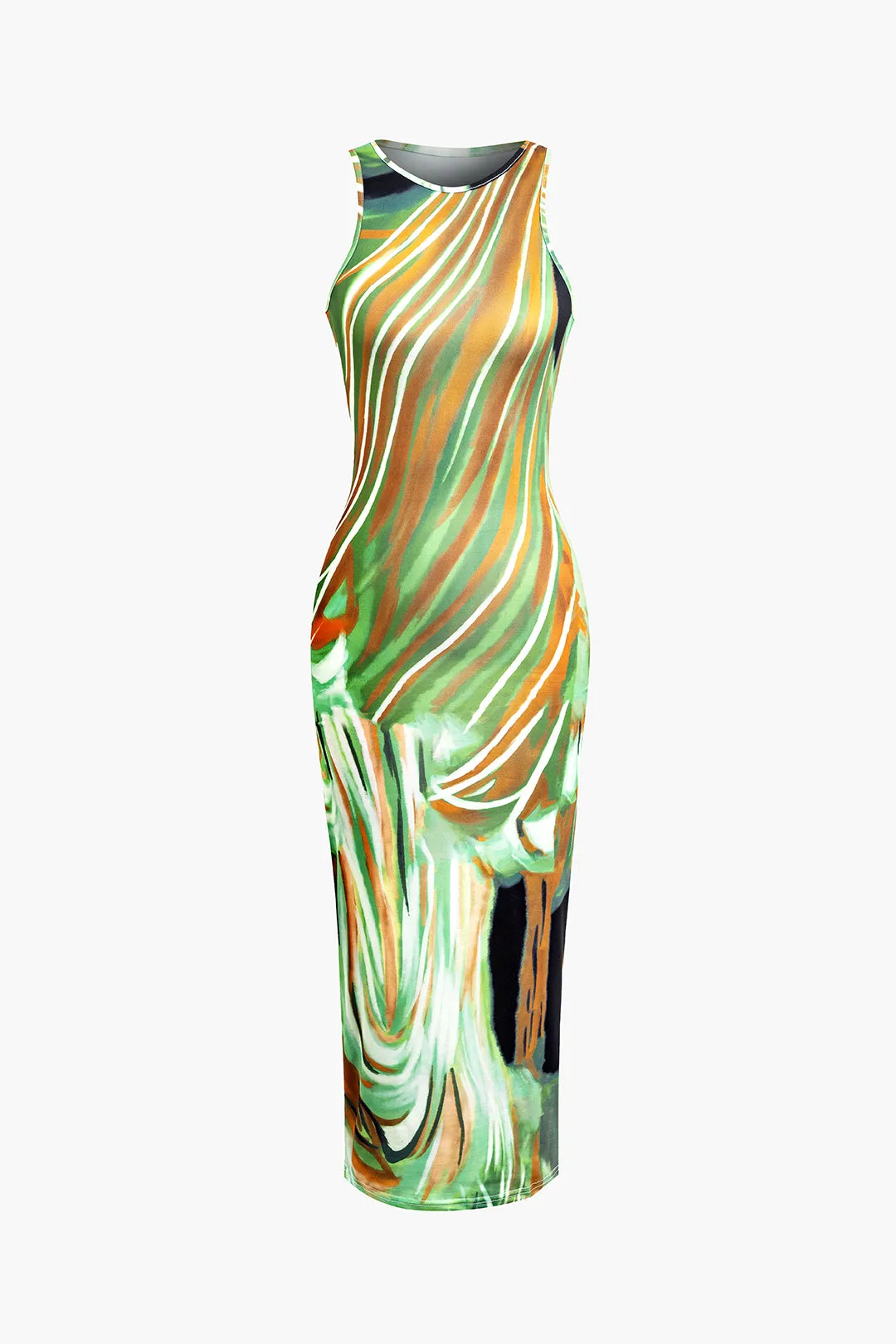 Abstract Print Tank Midi Dress sold by Micas