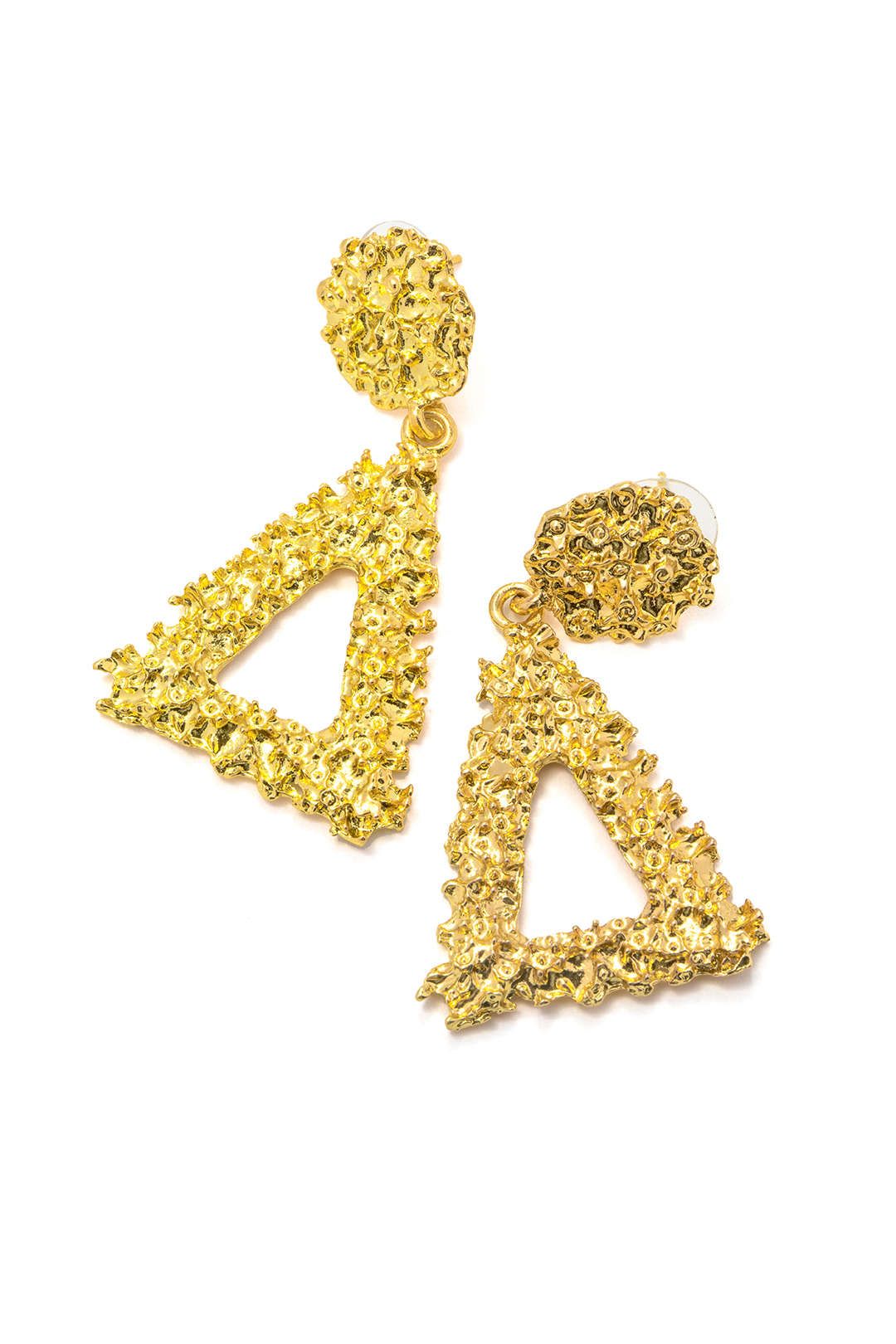 Textured Triangle Drop Earrings sold by Micas product image thumbnail 3