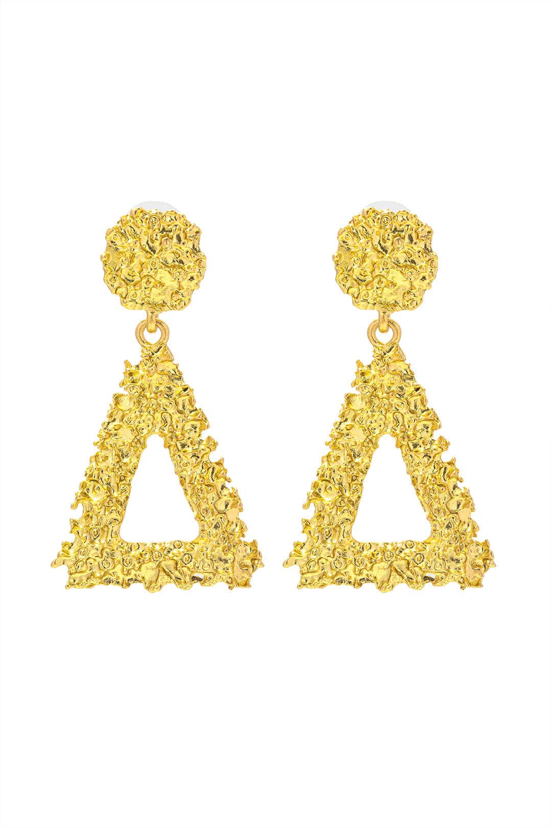 Textured Triangle Drop Earrings sold by Micas