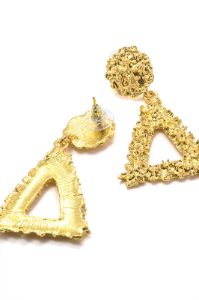 Textured Triangle Drop Earrings sold by Micas