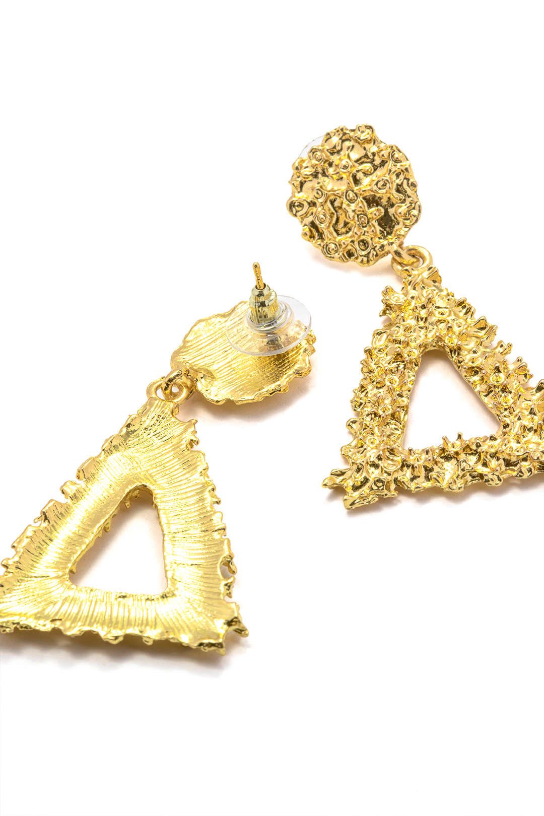 Textured Triangle Drop Earrings sold by Micas product image thumbnail 2