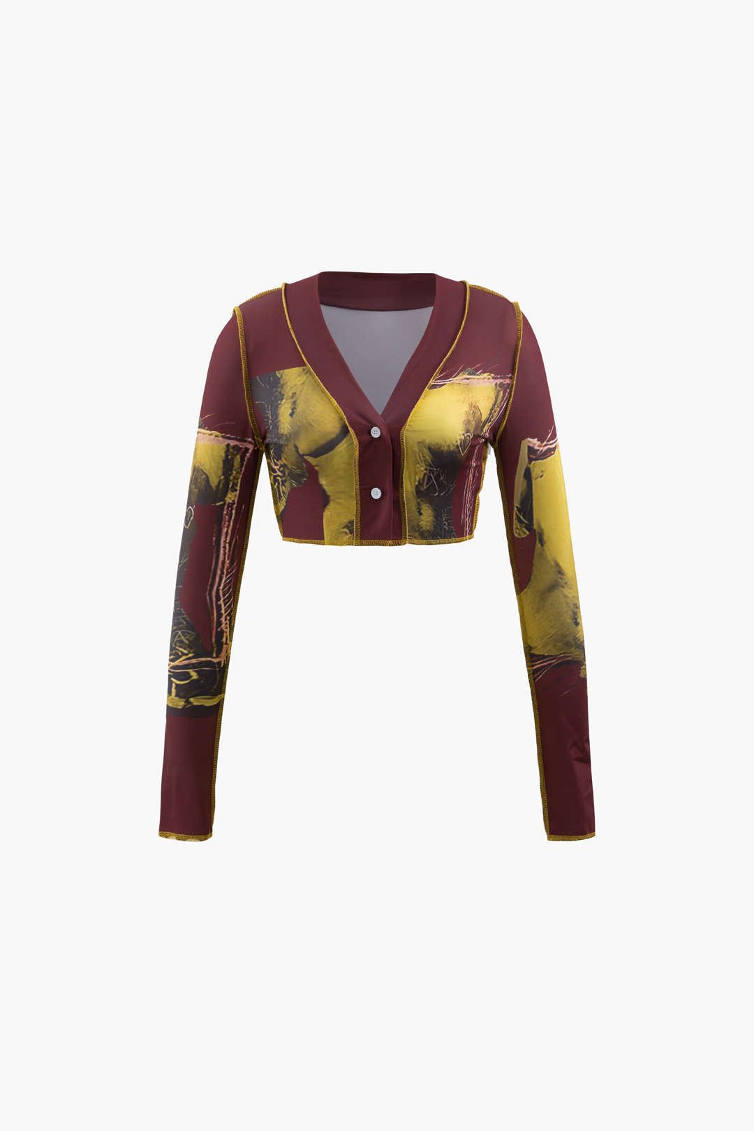 Sculpture Print Stitching Crop Top And Maxi Skirt Set sold by Micas product image thumbnail 2