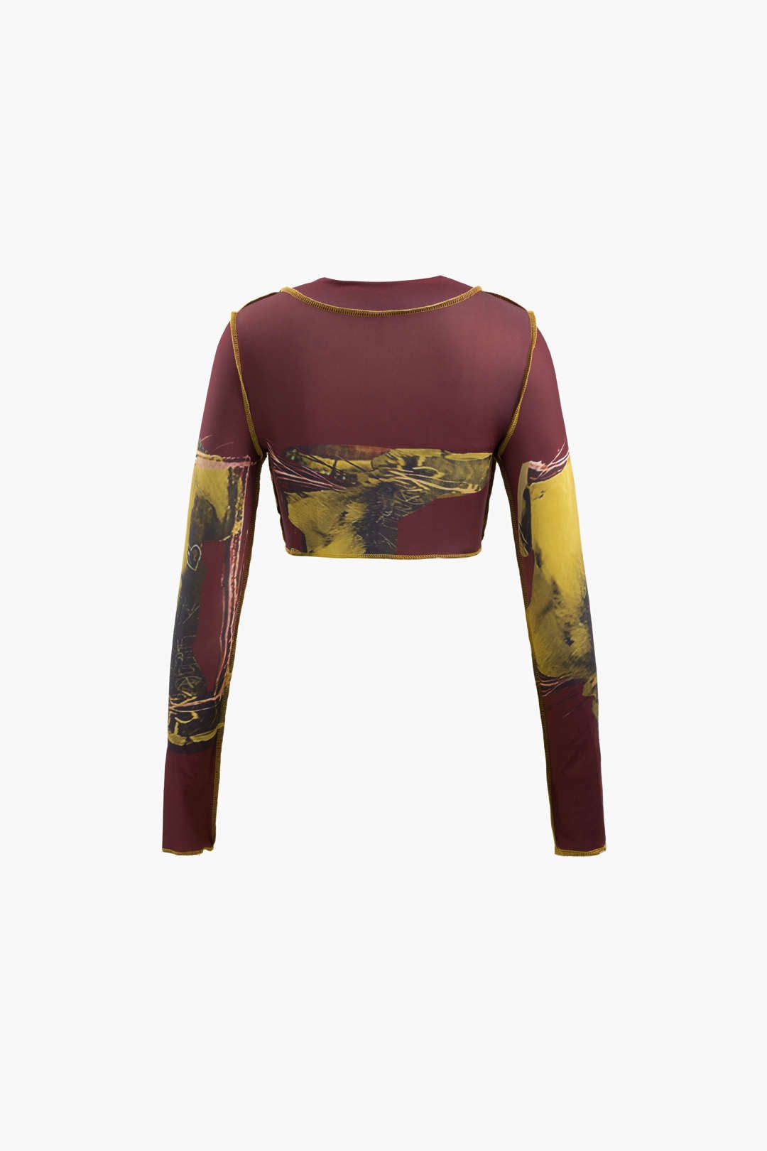 Sculpture Print Stitching Crop Top And Maxi Skirt Set sold by Micas product image thumbnail 4