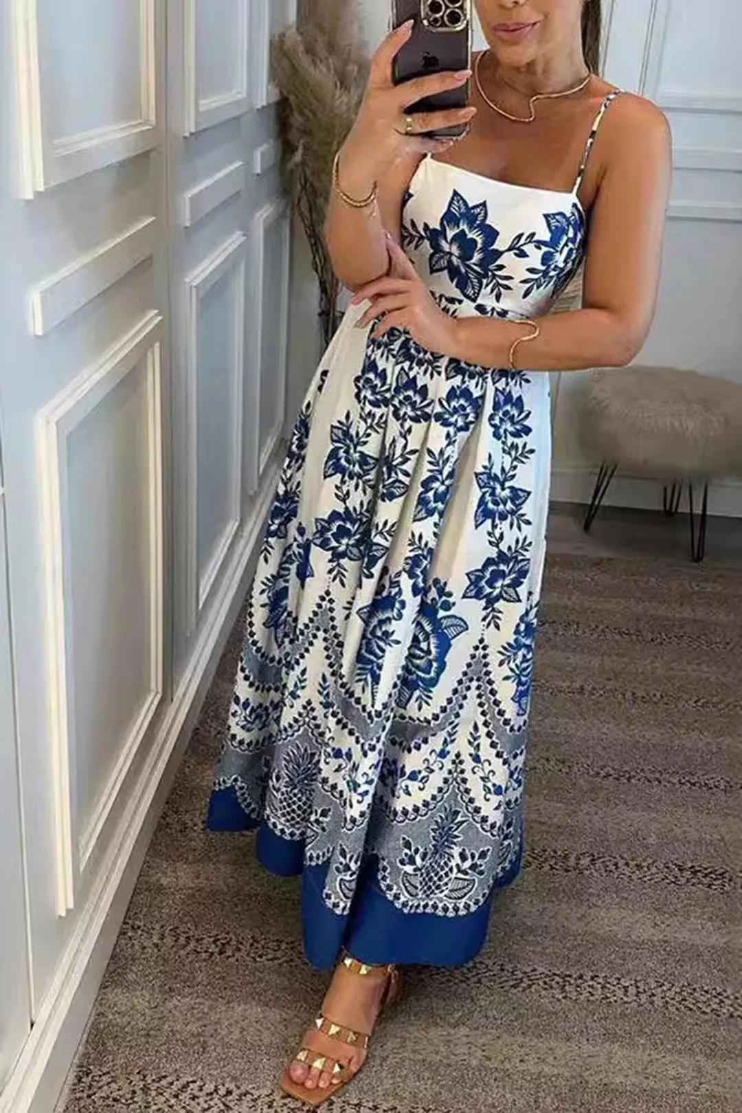 Floral Print Slip Midi Dress sold by Micas product image thumbnail 2