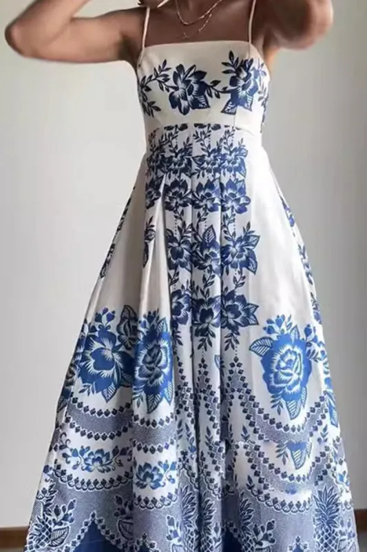 Floral Print Slip Midi Dress sold by Micas