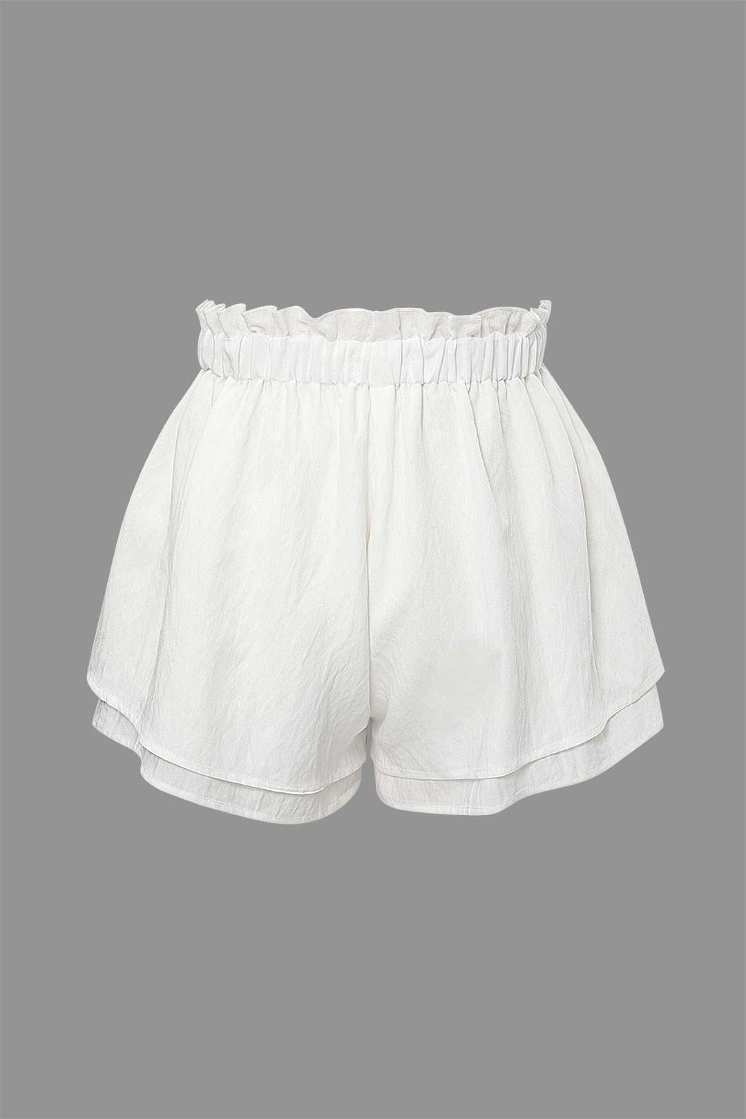 Linen-Blend Frill Elastic Waist Shorts sold by Micas product image thumbnail 2