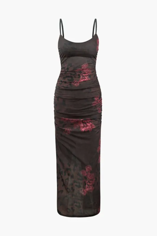 Floral Print Back Slit Maxi Dress sold by Micas