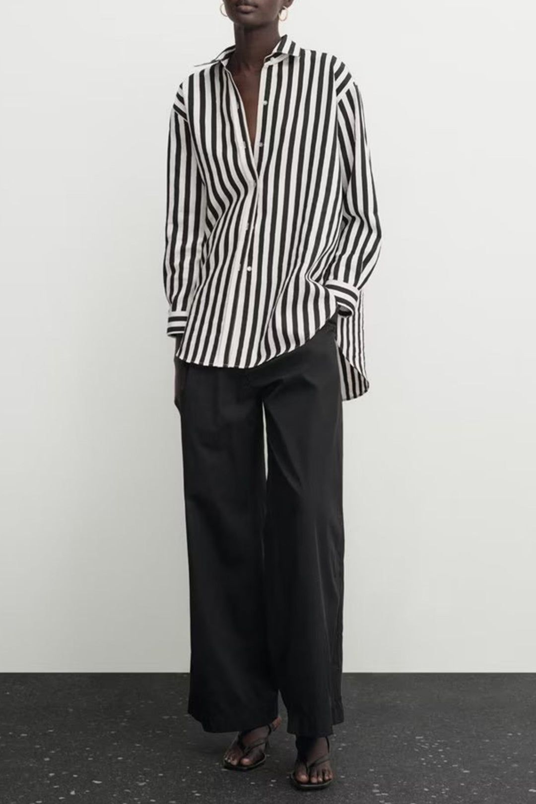 Stripe Button Up Long Sleeve Shirt sold by Micas